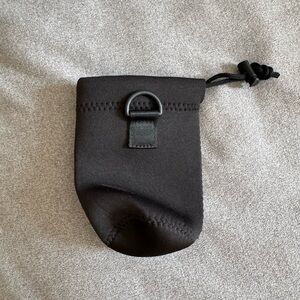 Black Neoprene Pouch with Drawstring